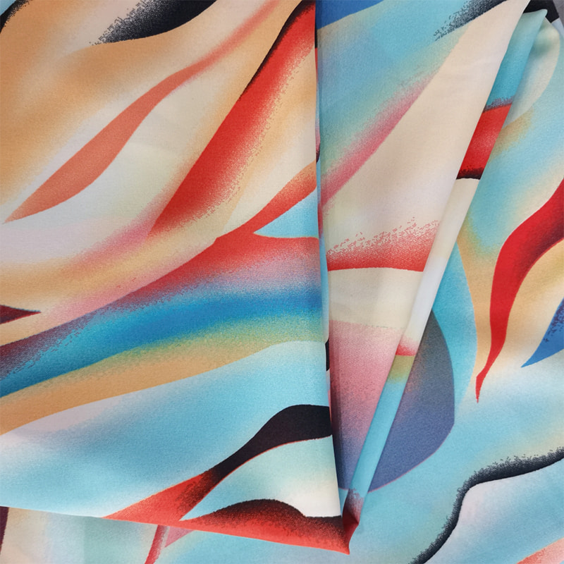 TIME-15-2-1 150CM Bredde Lett Vekt 110GSM 4-veis Stretch Print Mønster Polyester Stoff