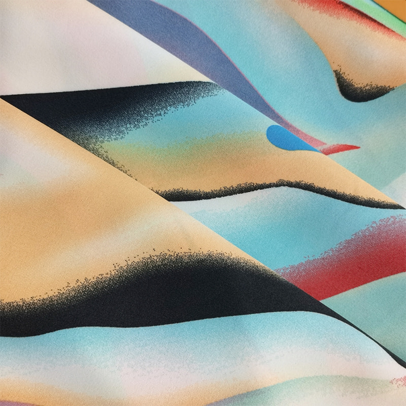 TIME-15-2-1 150CM Bredde Lett Vekt 110GSM 4-veis Stretch Print Mønster Polyester Stoff
