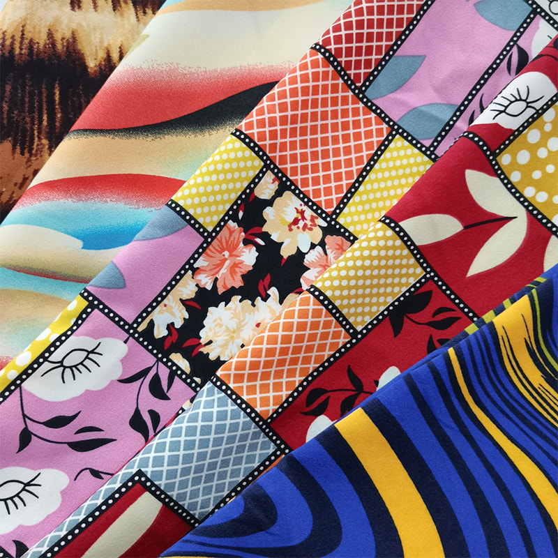 TIME-15-2 -2 150CM Bredde Lett Vekt 110GSM 4-veis Stretch Print Mønster Polyester Stoff