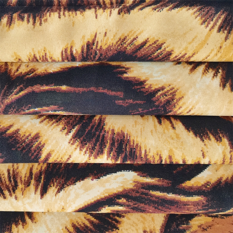 TIME-15-2 -2 150CM Bredde Lett Vekt 110GSM 4-veis Stretch Print Mønster Polyester Stoff
